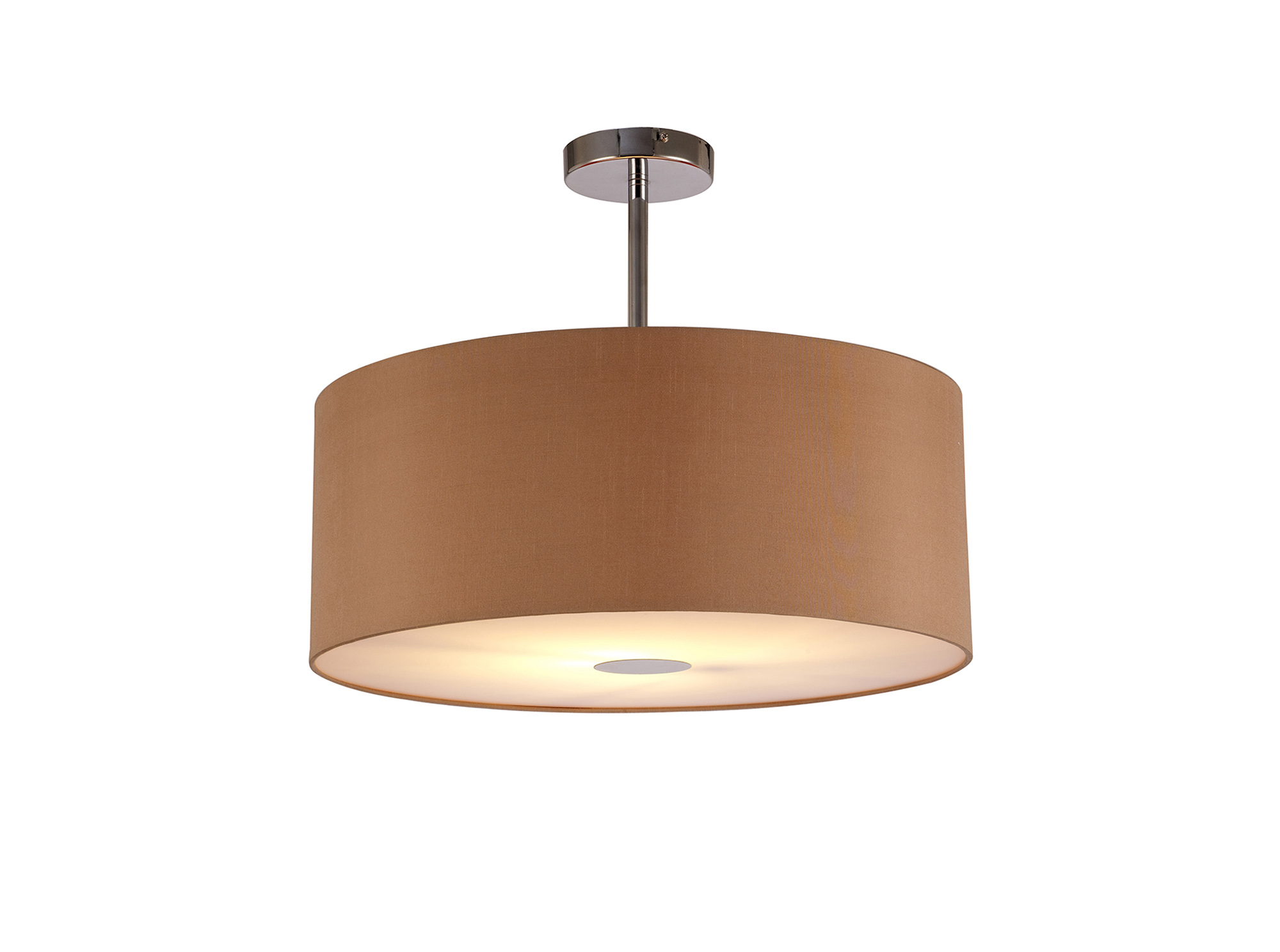 DK0108  Baymont 50cm Semi Flush 1 Light Polished Chrome; Antique Gold/Ruby; Frosted Diffuser